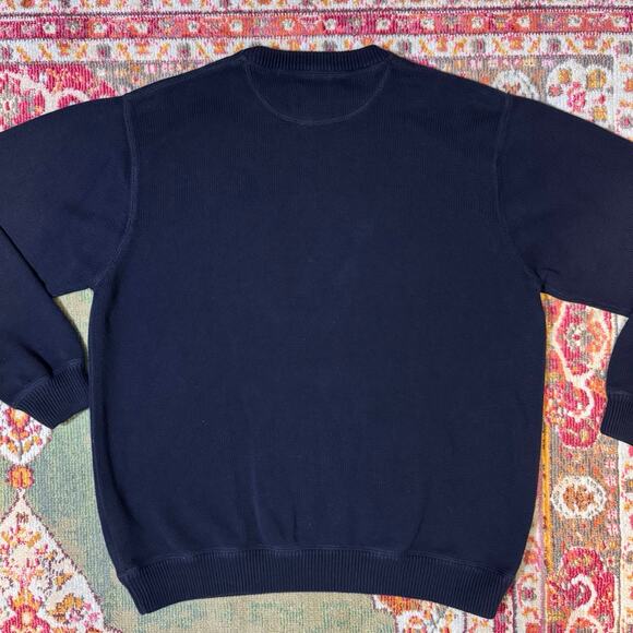 Vintage Eddie Bauer Navy Blue Oversized Knit Pullover Grandpa Sweater - Picture 4 of 4